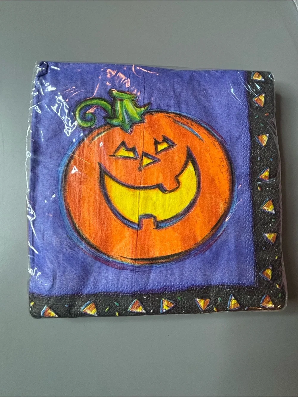 Vintage Bundle Festive Halloween Pumpkin Napkins Purple & Orange NEW Holiday